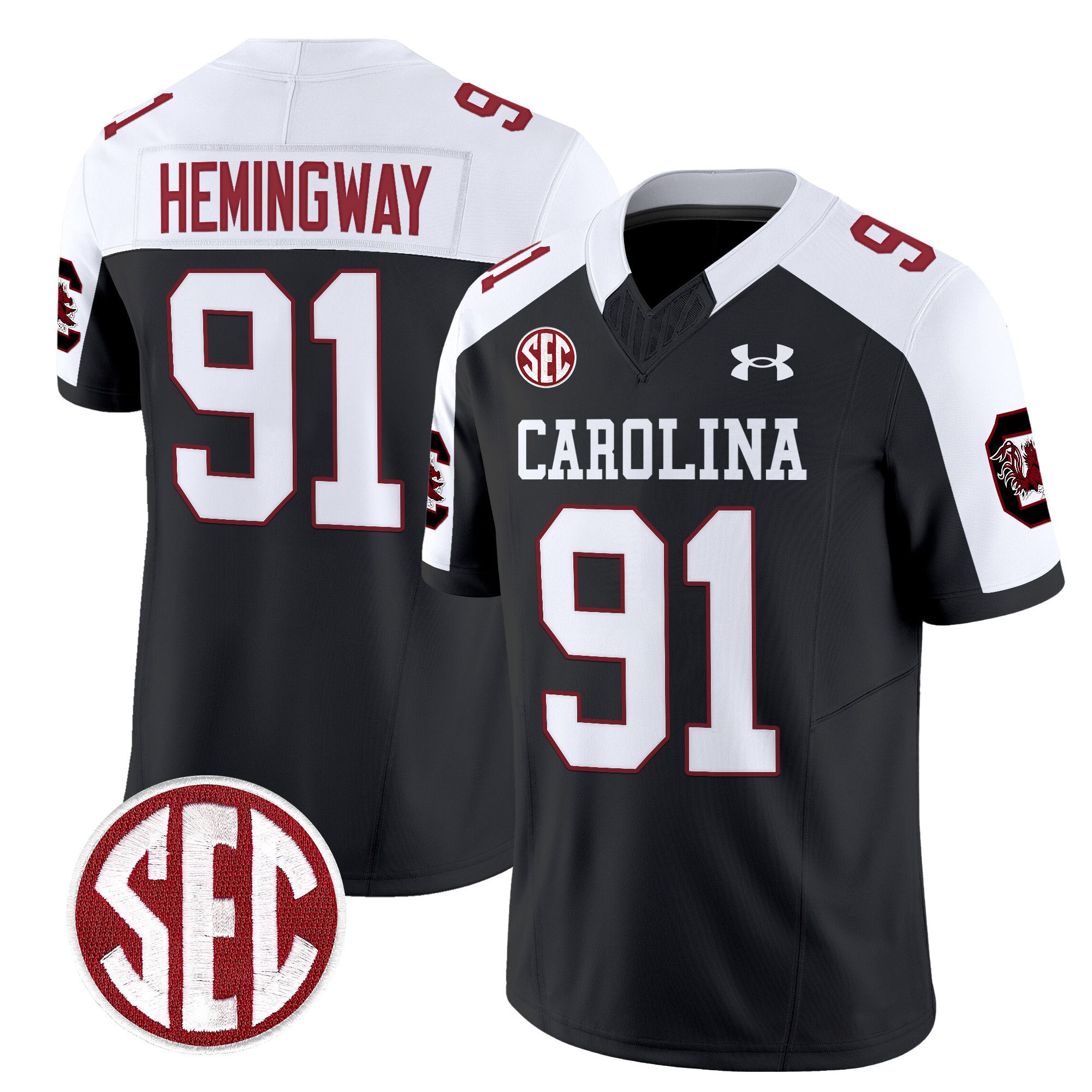 Men South Carolina Gamecocks #91 Hemingway Black 1980 Throwback Vapor Limited 2024 NCAA Jersey style 1